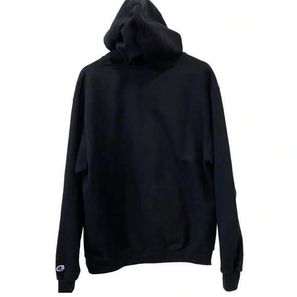 Champion Black Hoodie Sweatshirt Size L - Company Branded - Picture 3 of 14